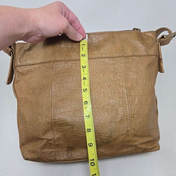 GREAT AMERICAN LEATHER WORKS Shoulder Bag Caramel Brown Purse Soft Boho Embossed - Picture 10 of 16